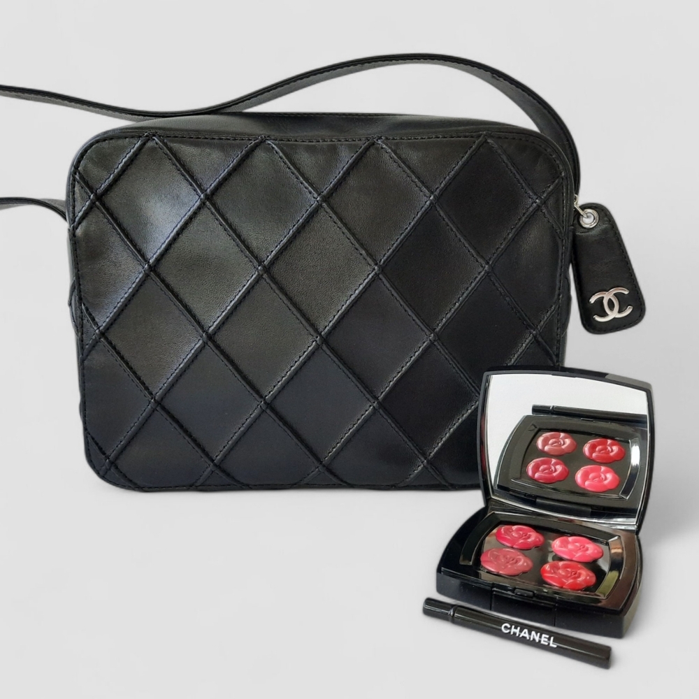 Additional Photos CHANEL Camera Case Bag + New Camilias Lip Palette Travel Set